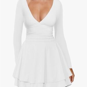 White Long Sleeve Dress